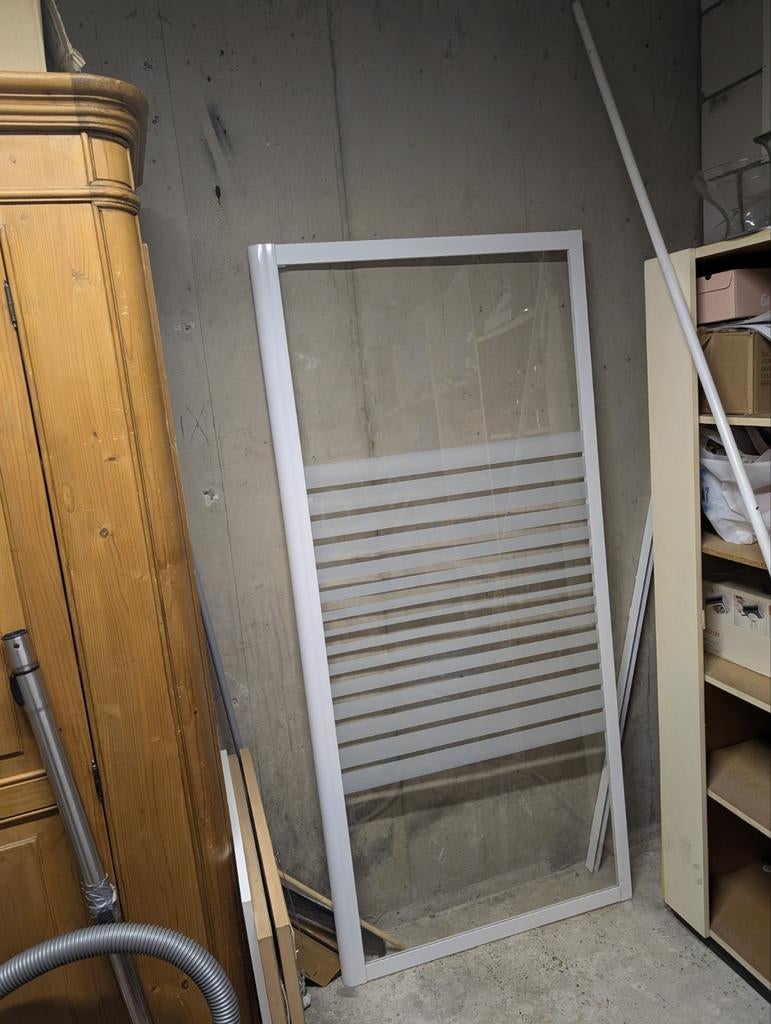 Douchescherm met stabilisatiestang en nieuw douchegordijn, Ophalen