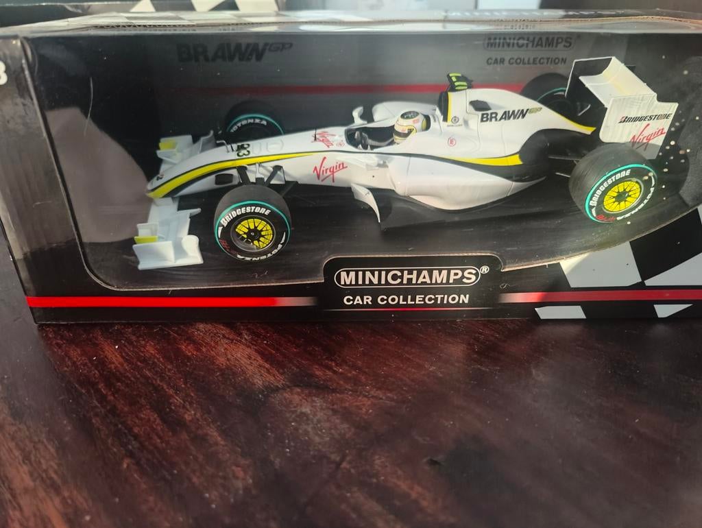 Minichamps Brawn GP 001 R.Barrichello Limited Edition, Auto, Groter dan 1:32, Nieuw, Ophalen