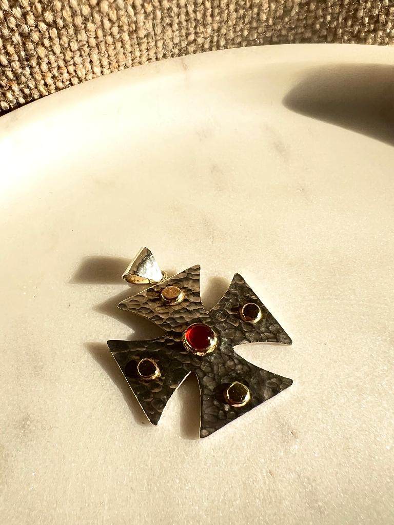 Maltezer kruis hanger, Ophalen of Verzenden, Zo goed als nieuw, Zilver, Zilver