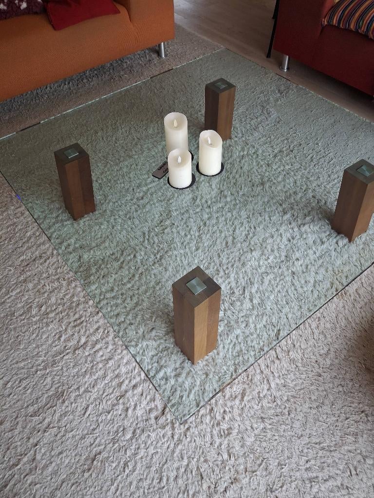 Prachtige glazen salontafel, Huis en Inrichting, Tafels | Salontafels, Ophalen, Glas, Zo goed als nieuw, Zowel modern als vintage