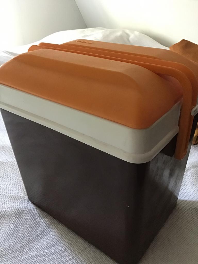 Retro vintage koelbox bruin/oranje, Ophalen of Verzenden, Zo goed als nieuw, Koelelement