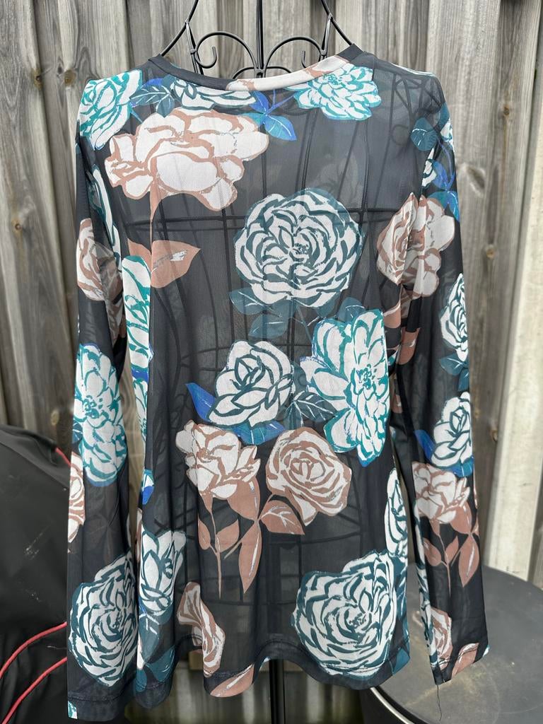 Pulz jeans shirt met lange mouwen, bloemenprint, Zwart, Maat 46/48 (XL) of groter, Ophalen of Verzenden, Lange mouw