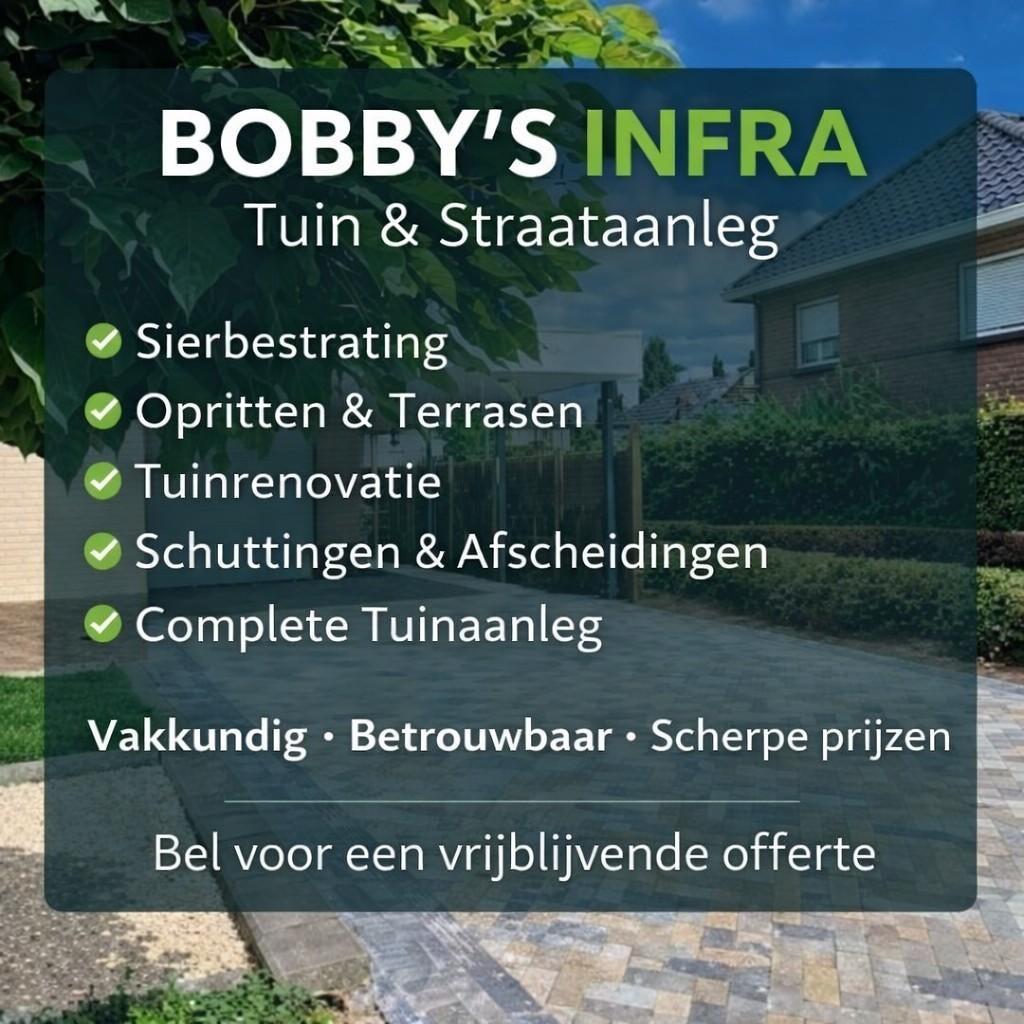 Bobby's Infra: Tuin & Straataanleg - Vakkundig & Betrouwbaar, Ophalen of Verzenden