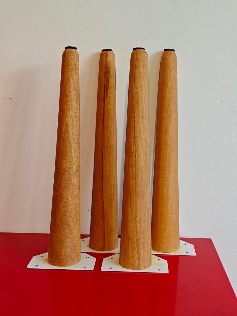 4 Duraline meubelpoten 40 cm hout beukenhout, Tafelpoot, Minder dan 50 cm, Minder dan 50 cm, Ophalen of Verzenden