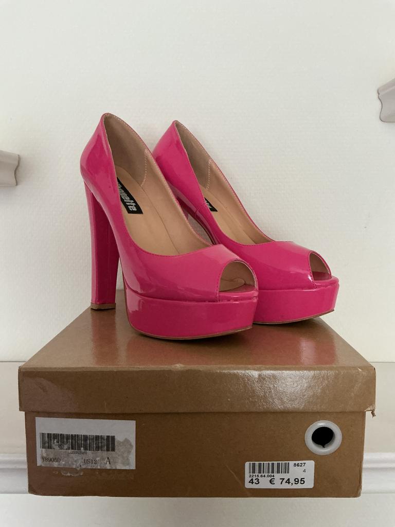 Roze Silhouette Peep-Toe Pumps - Maat 43, Hak 13 cm, Verzenden, Zo goed als nieuw, Roze, Pumps