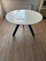 Moderne ronde eettafel wit met zwarte poten 120cm, Huis en Inrichting, Tafels | Eettafels, Ophalen, Kunststof, Gebruikt, 100 tot 150 cm