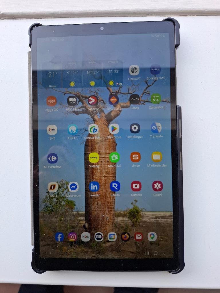 Samsung A7 lite tablet 32 SM-T220 krasvrij met bookcase, 9 inch, 32 GB, Samsung Galaxy tablet A7, Uitbreidbaar geheugen