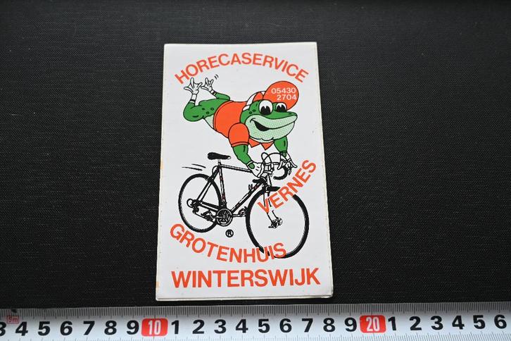 sticker fiets kikker vernes grotenhuis winterswijk horeca o*, Verzamelen, Stickers, Zo goed als nieuw, Ophalen