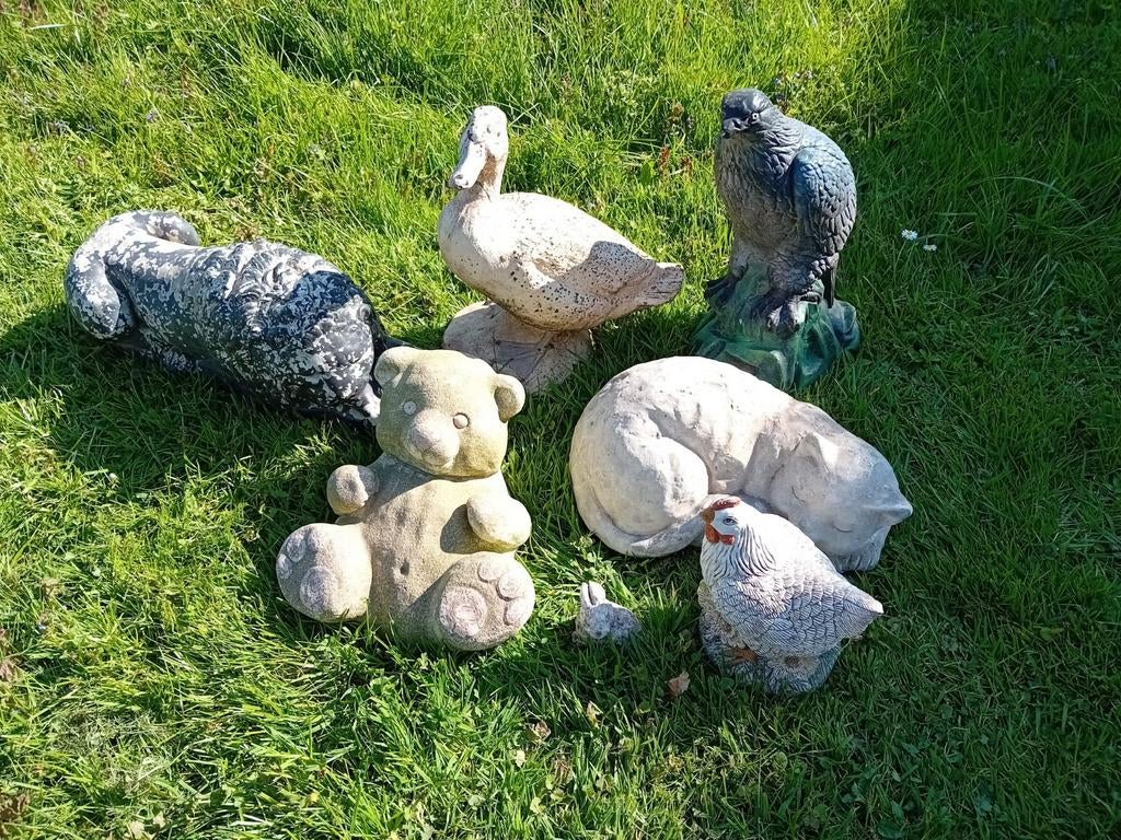 Verschillende tuinbeelden, Ophalen, Gebruikt, Beton