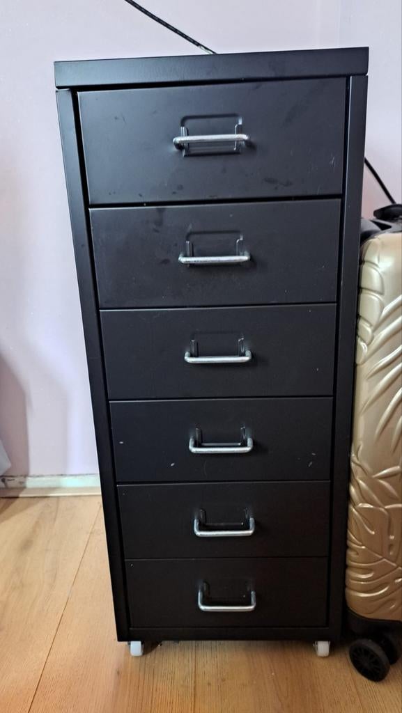 IKEA LADEKAST VAN IJZER - Zwart, 6 laden, Ophalen