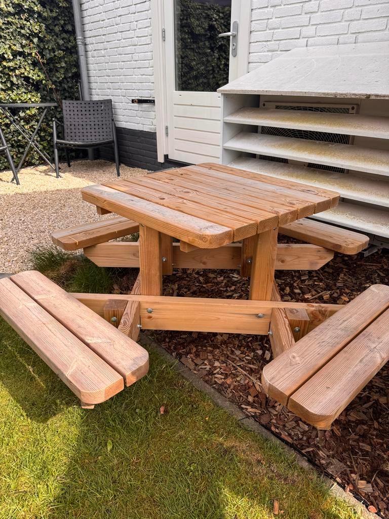 Houten kinderpicknicktafel, Kinderpicknicktafel, Ophalen of Verzenden, Zo goed als nieuw, Rechthoekig