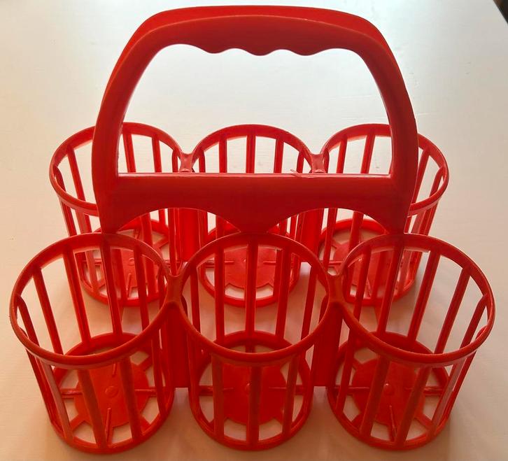 Vintage Retro kunststof flessenrek Curver oranje, Verzamelen, Retro, Huis en Inrichting, Ophalen of Verzenden