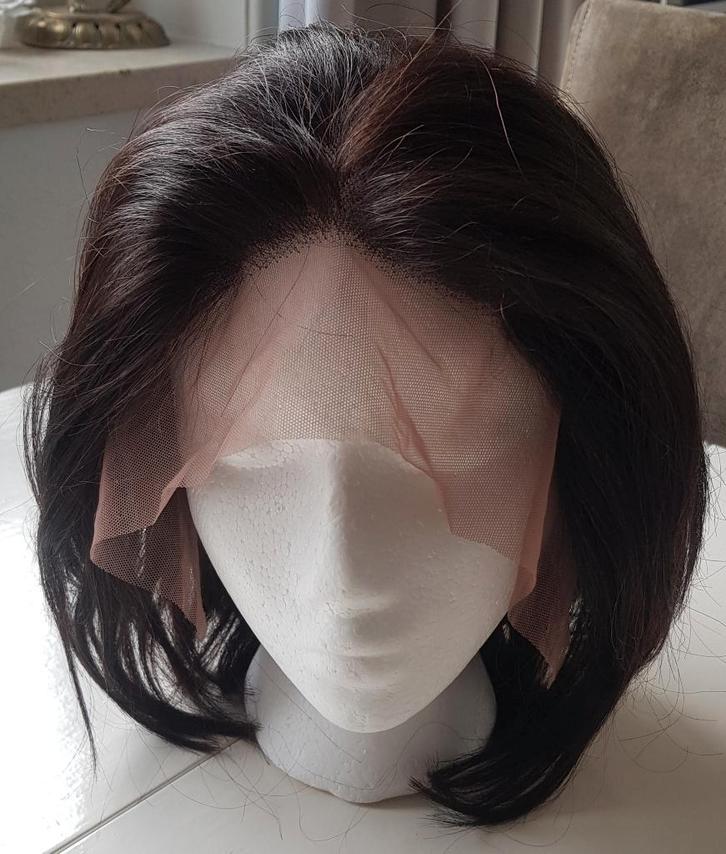 Nw, dames pruik, echt natuurlijk haar. 37 cm., Sieraden, Tassen en Uiterlijk, Uiterlijk | Haarverzorging, Nieuw, Pruik of Haarverlenging