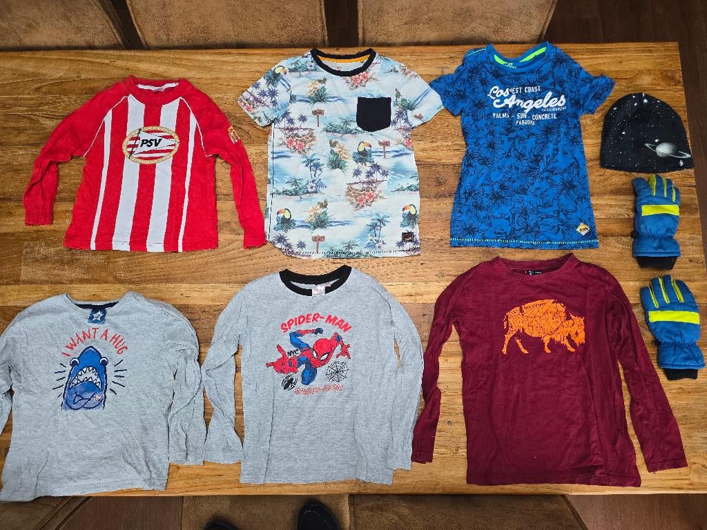 Kinderkleding / pyjama's 116-140-146 oa Spiderman en PSV, Ophalen of Verzenden, Gebruikt, Jongen, Nacht- of Onderkleding