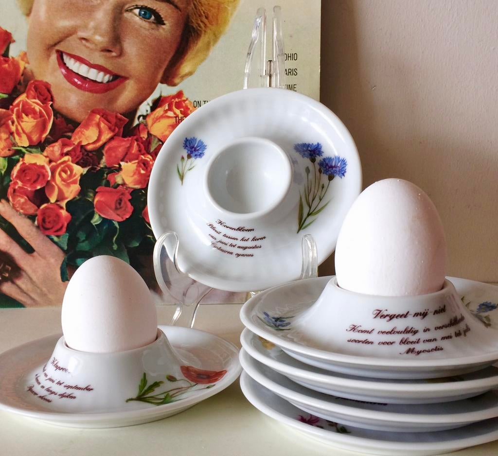 6 Wildflower Eierdopjes Marjolein Bastin Libelle Wedgwood, Overige typen, Ophalen of Verzenden, Zo goed als nieuw, Wedgwood