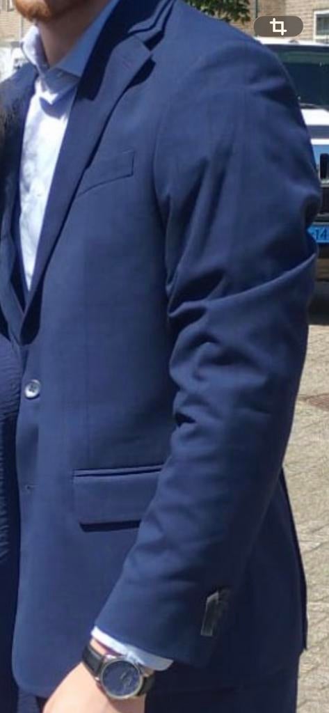 Heren pak, Kleding | Heren, Kostuums en Colberts, Ophalen, Zo goed als nieuw, Blauw