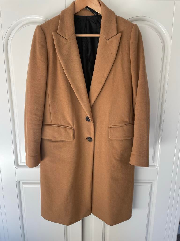 Zara Trenchcoat Cognac Maat S - Lange Mantel met Knopen, Kleding | Dames, Jassen | Winter, Ophalen of Verzenden, Gedragen, Maat 36 (S)