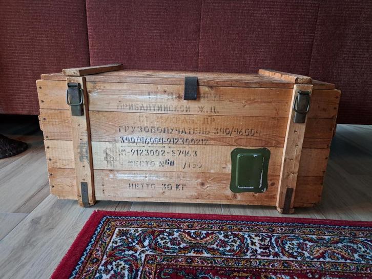 Ouderwetse Baltische munitiekist, Huis en Inrichting, Woonaccessoires | Kisten, Gebruikt, Minder dan 50 cm, Minder dan 50 cm, 50 tot 100 cm