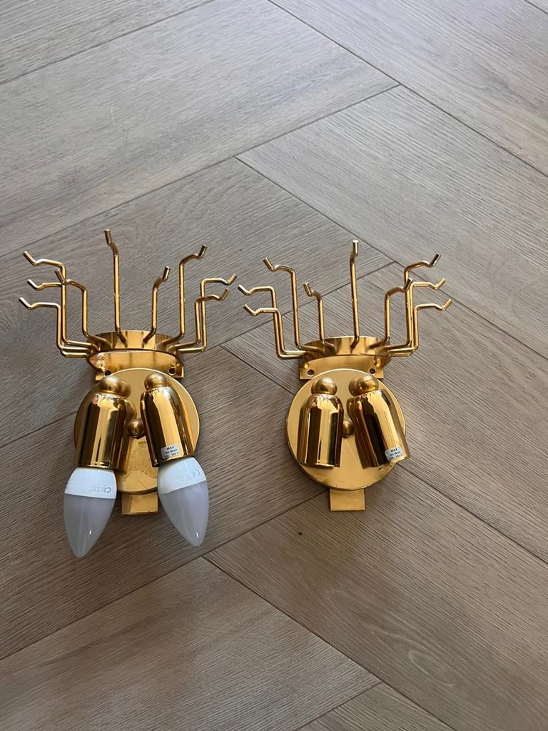 PAOLO VENINI vintage Italiaanse design wandlampen messing, Huis en Inrichting, Lampen | Wandlampen, Ophalen of Verzenden, Zo goed als nieuw