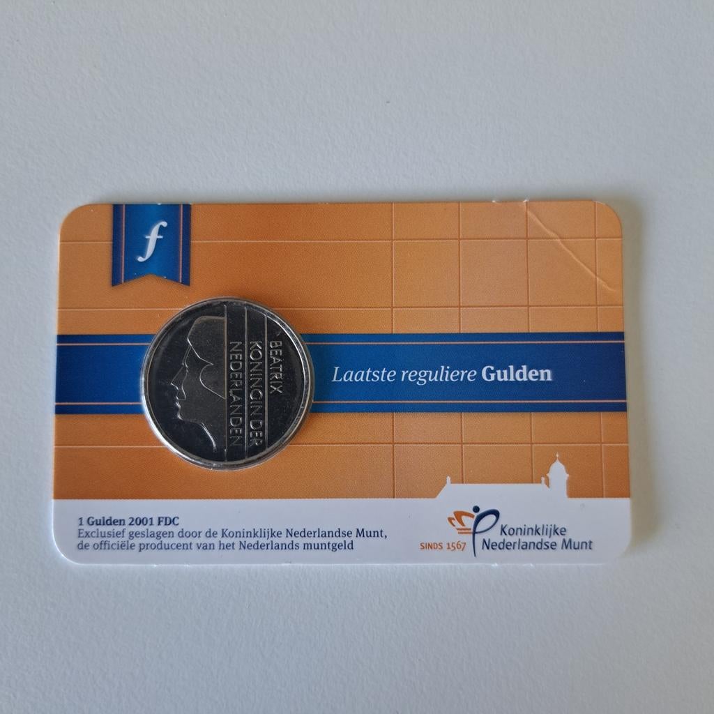 Coincard Laatste Gulden 2001, Ophalen of Verzenden, Koningin Beatrix, 1 gulden, Losse munt