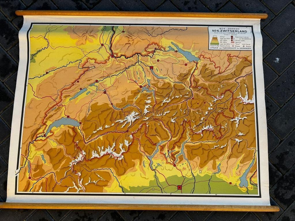 Zwitserland, Antiek en Kunst, Antiek | Schoolplaten, Ophalen of Verzenden, Aardrijkskunde