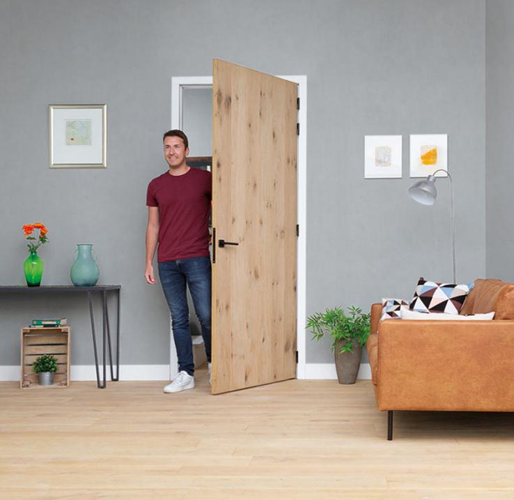 Binnendeuren | Eiken Loftdeur / Barndeur / Schuifdeur, Niet ingevuld, 80 tot 100 cm, Binnendeur, Niet ingevuld