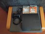PlayStation 3 Slim 320GB met 2 games en controller, Gebruikt, 320 GB, Ophalen of Verzenden, Met harde schijf