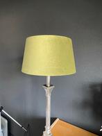 Stijlvolle tafellamp met groene velours kap, Ophalen, Zo goed als nieuw, Metaal, 50 tot 75 cm