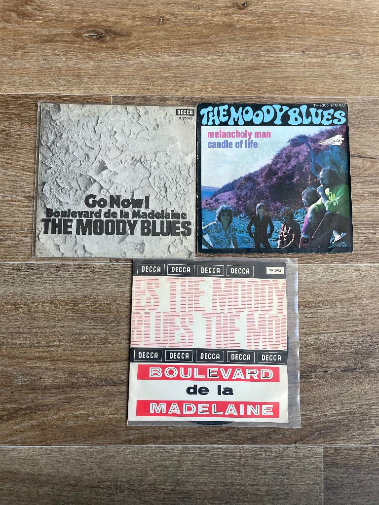 Partij 3 singles The Moody Blues, Cd's en Dvd's, Vinyl Singles, Gebruikt, Verzenden, 7 inch, Single