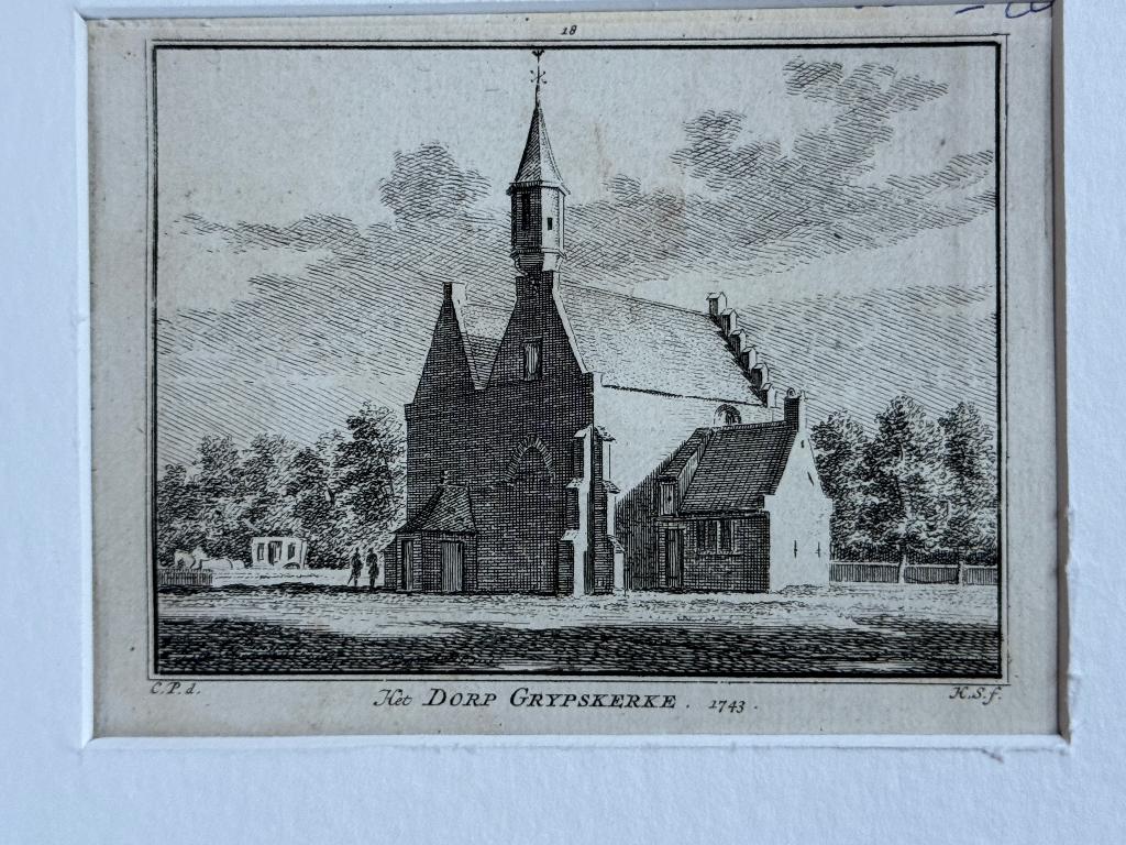 1743 - Dorp Grijpskerke Walcheren / Middelburg P0850-20, Ophalen of Verzenden, Ets, 1700 - 1799