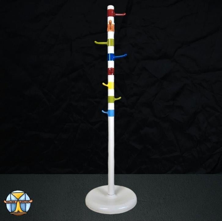 Kleurrijke Vintage Ikea Staande Kinder Kapstok (Krokig), Kunststof, Gebruikt, 100 tot 150 cm, Ophalen of Verzenden