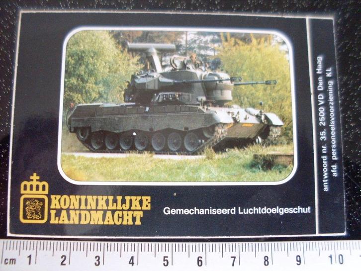 sticker KL gemechaniseerd luchtdoelgeschut leger tank, Verzamelen, Stickers, Zo goed als nieuw, Bedrijf of Vereniging, Verzenden