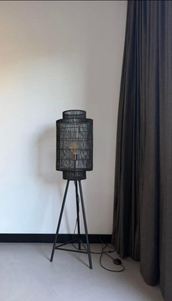 Light & Living Vloerlamp GRUARO 32x125 mat zwart-antiek bron, Ophalen, 100 tot 150 cm, Nieuw, Metaal