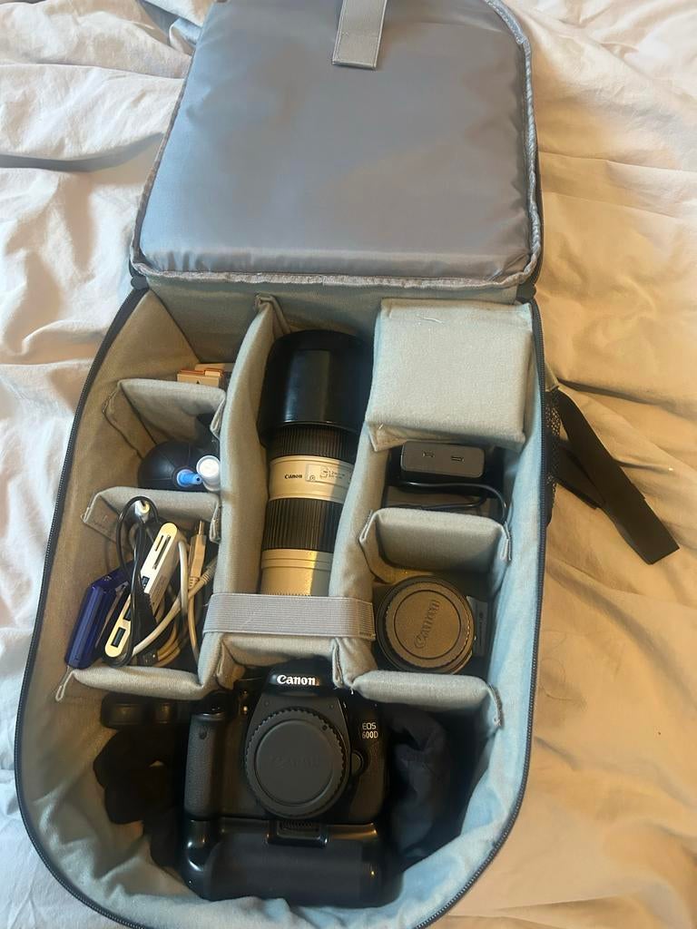 Canon 600D Pro Set: 2 Lenses, Grip, 4 Batterijen & Tas, Ophalen, Gebruikt, Spiegelreflex, Canon