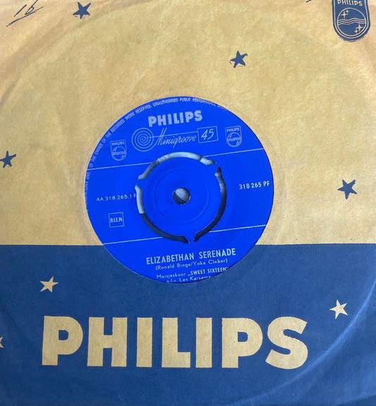 Sweet Sixteen - Elizabethan Serenade (Philips Minigroove), Gebruikt, Voor 1960, 7 inch, Ophalen of Verzenden
