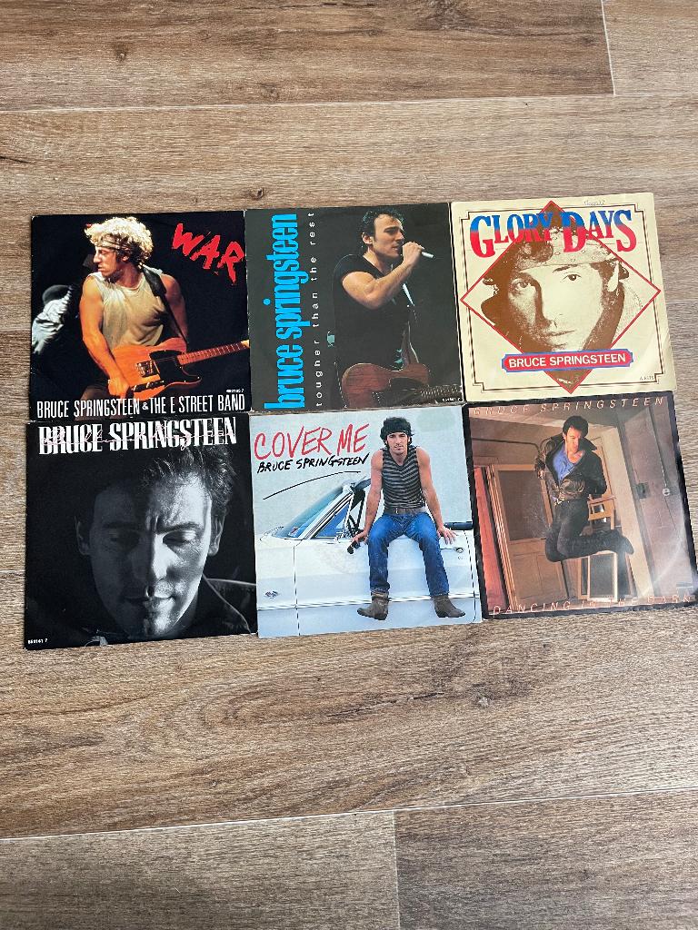 Partij 6 singles Bruce Springsteen, Gebruikt, Verzenden, 7 inch, Rock en Metal