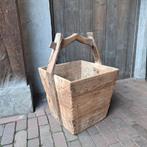 Prachtige oud houten rijstbak met handvat groot sober Etage3, ., Nieuw, Ophalen of Verzenden, .