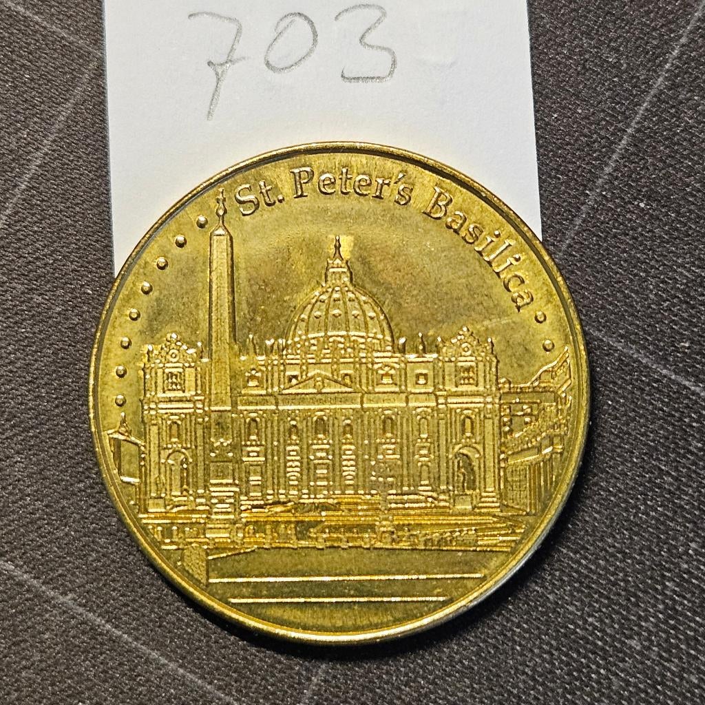 Vaticaan Collectors coin afb. St. Pieter Bassillica, Ophalen of Verzenden, Overige materialen, Buitenland