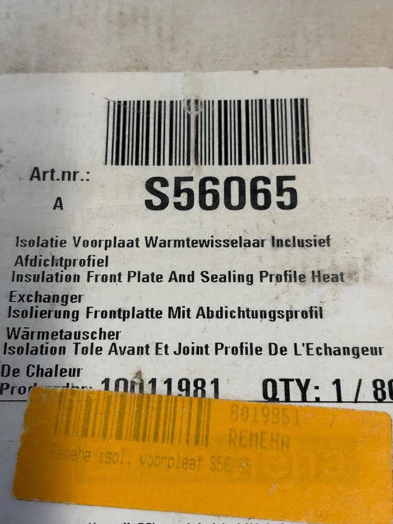 Remeha isolatie voorplaat warmtewisselaar S56065, Ophalen, Nieuw, Overige typen