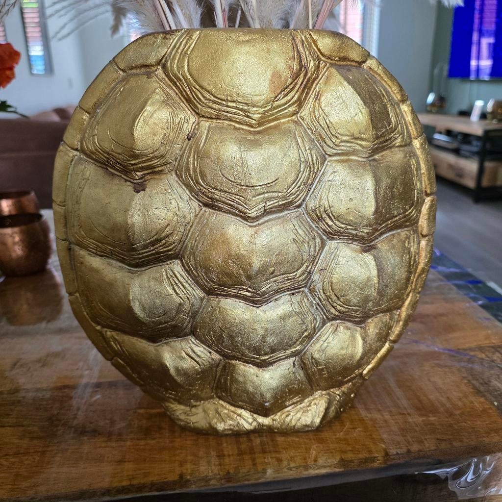 4 schildpad vazen met pampasgras alles 35,-, Huis en Inrichting, Woonaccessoires | Vazen, Ophalen of Verzenden, Overige kleuren