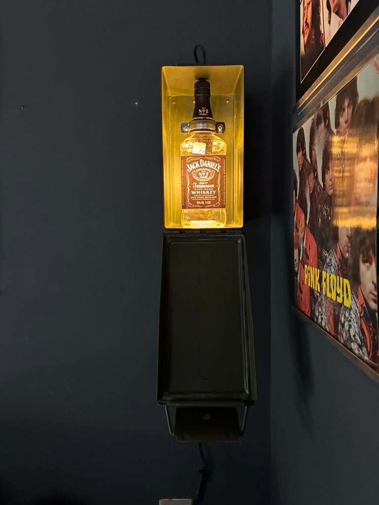 Jack Daniel’s munitiekist wandlamp, Ophalen of Verzenden, Nieuw, Glas, Mancave, womancave
