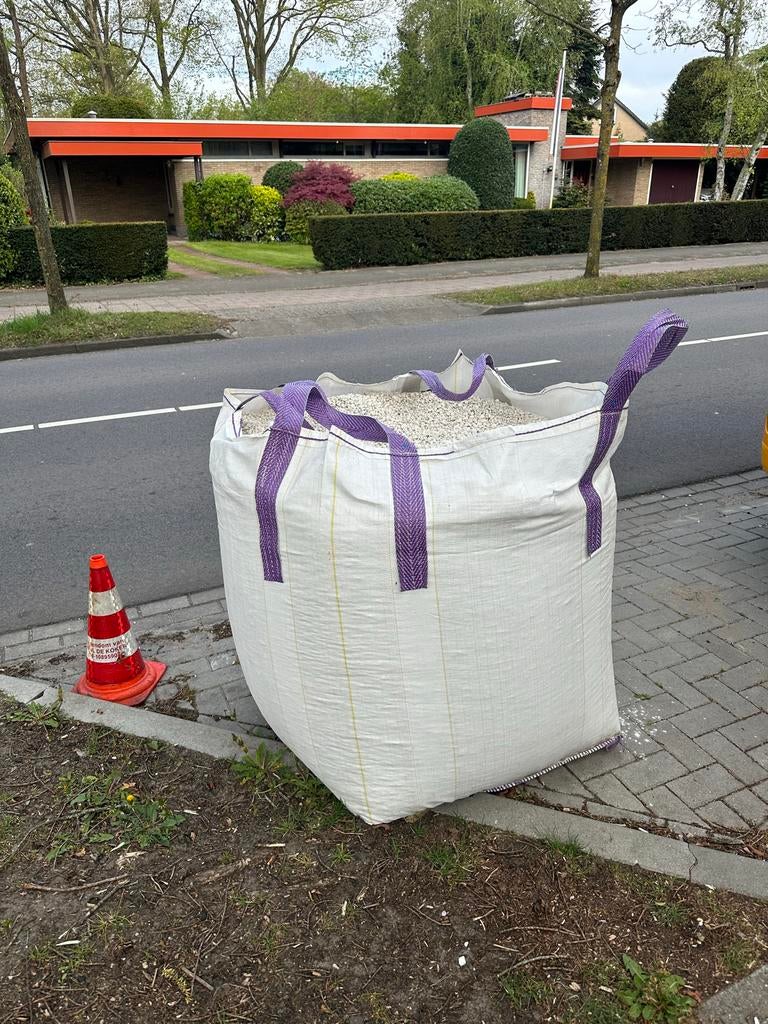 Bigbag Crystal White Split 9-12mm (1600kg, 1m3), Tuin en Terras, Ophalen, Wit, Nieuw, Split