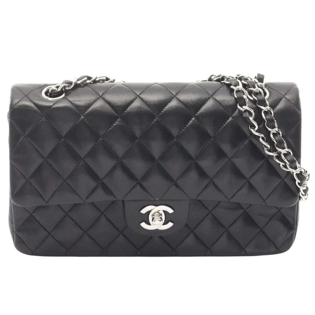 Chanel Classic Flap Bag Vintage Medium Lambskin, Ophalen of Verzenden, Gebruikt, Zwart