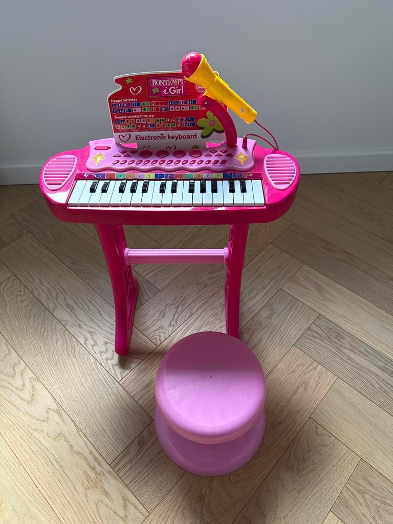 Bontempi iGirl Elektronisch Keyboard met Krukje en Microfoon, Ophalen, Gebruikt, Overige aantallen, Overige merken