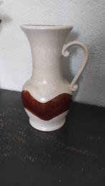 Vintage vaas West Germany cremewit bruin 483-24, Overige kleuren, Aardewerk of Porselein, Ophalen of Verzenden, Zo goed als nieuw