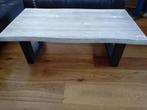 Salontafel met houten blad en metalen onderstel, 100 tot 150 cm, Modern, Industrieel, 50 tot 100 cm, Zo goed als nieuw
