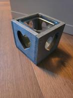 Waxinelichthouder hout met hart, Gebruikt, Ophalen of Verzenden, Grijs, Hout