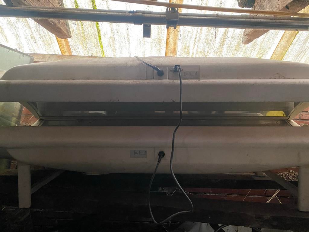 MOET SNEL WEG! Zonnebank Hapros Opal 108/12C, Ophalen, Gebruikt, Zonnebank dubbelzijdig, 15 lampen of meer