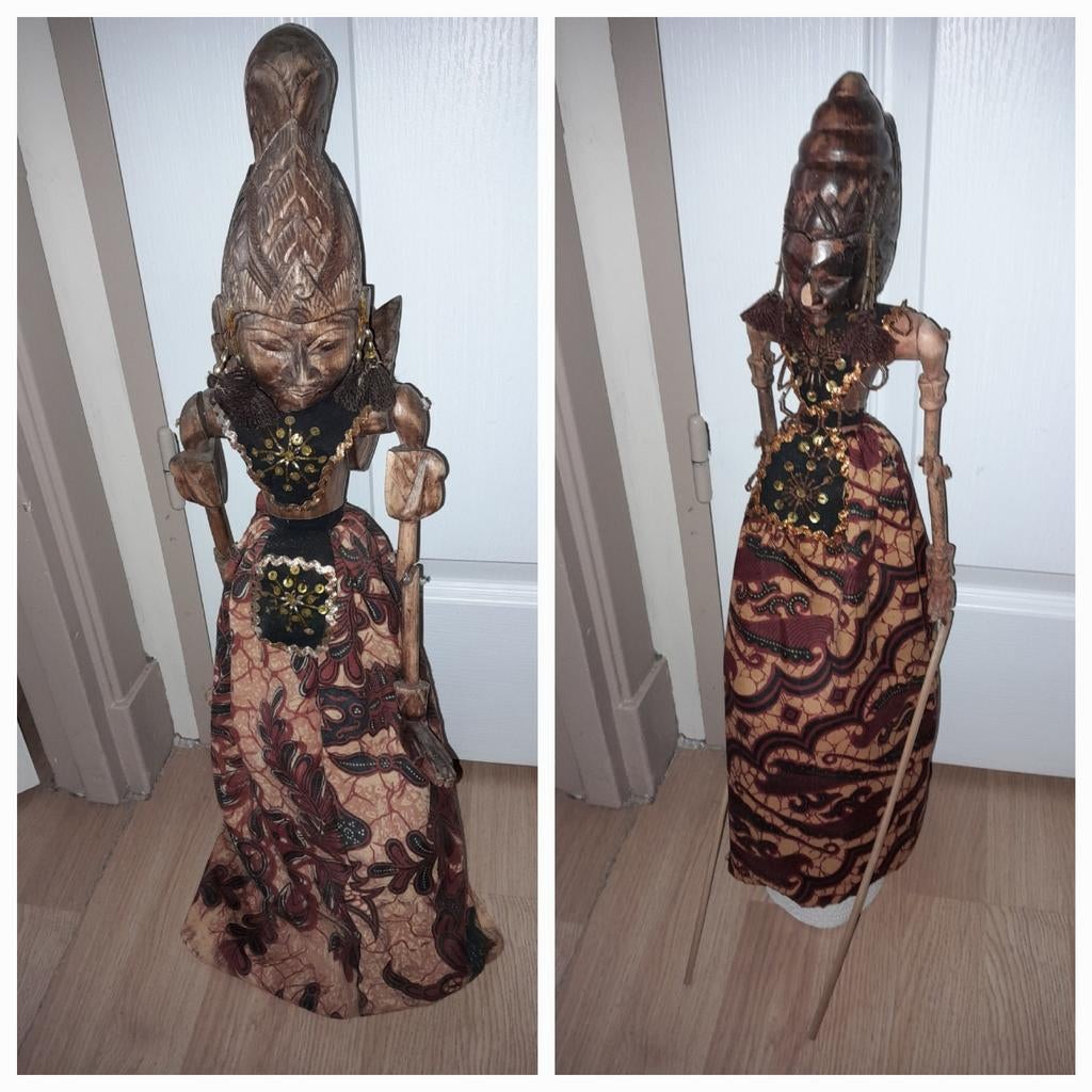 Houten Wajang poppen uit Indonesië, Antiek en Kunst, Ophalen of Verzenden