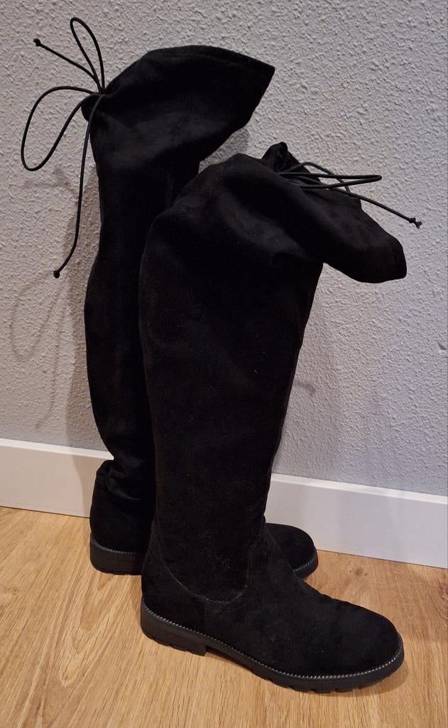 Laarzen maat 39 1x gedragen, Hoge laarzen, Zwart, Ophalen of Verzenden, Zo goed als nieuw